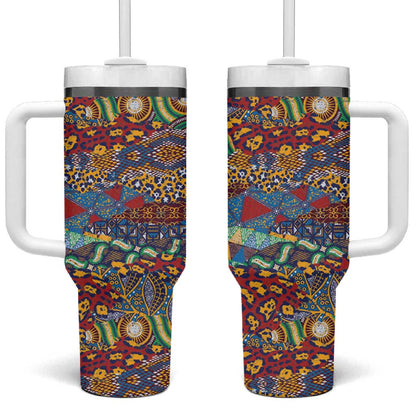 Traditional African Animal Skins Pattern Tumbler With Handle