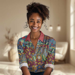 Traditional African Animal Skins Pattern Women Casual Shirt