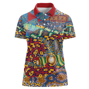 Traditional African Animal Skins Pattern Women Polo Shirt