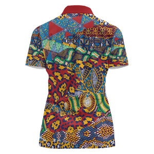 Traditional African Animal Skins Pattern Women Polo Shirt