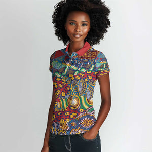 Traditional African Animal Skins Pattern Women Polo Shirt