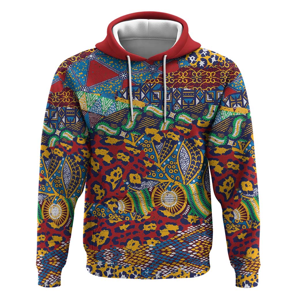 Traditional African Animal Skins Pattern Zip Hoodie