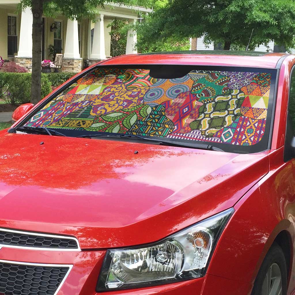 Traditional Ethnic African Vintage Motifs Auto Sun Shade
