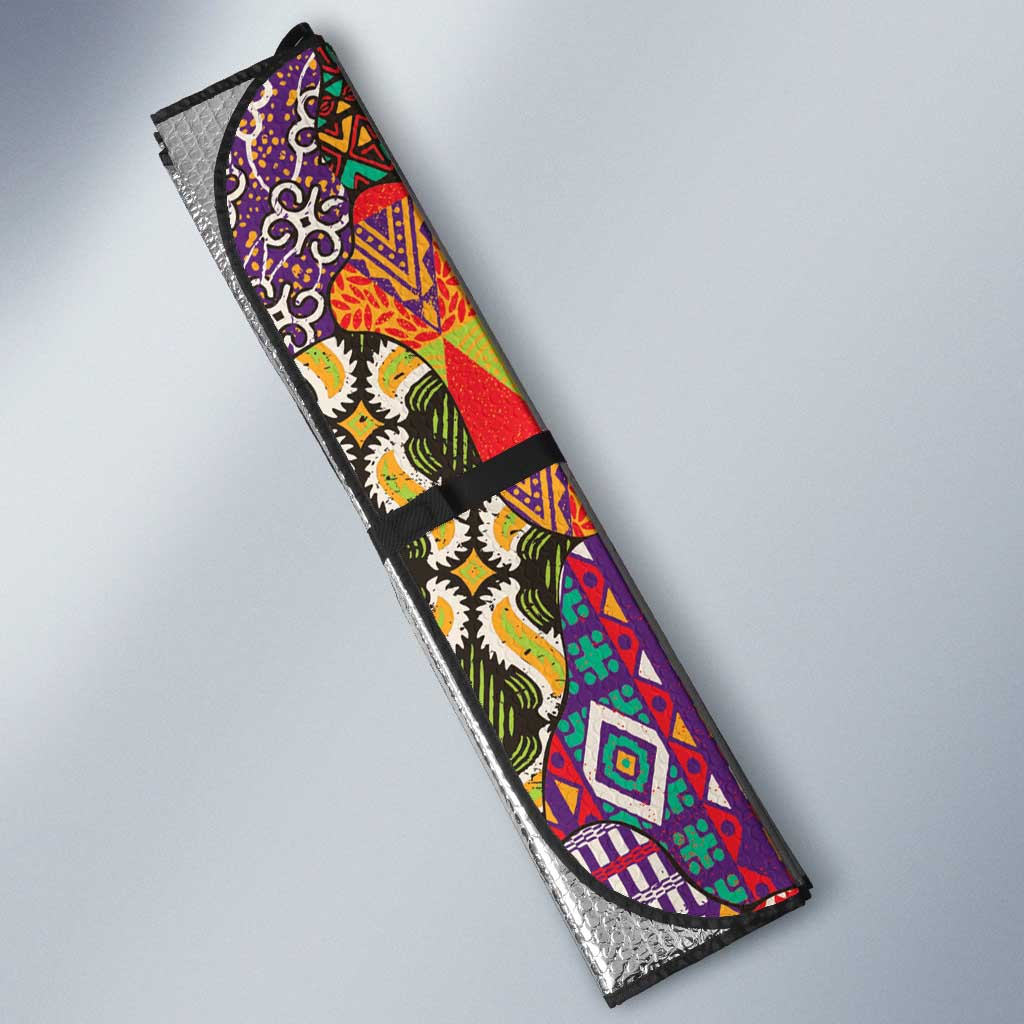 Traditional Ethnic African Vintage Motifs Auto Sun Shade