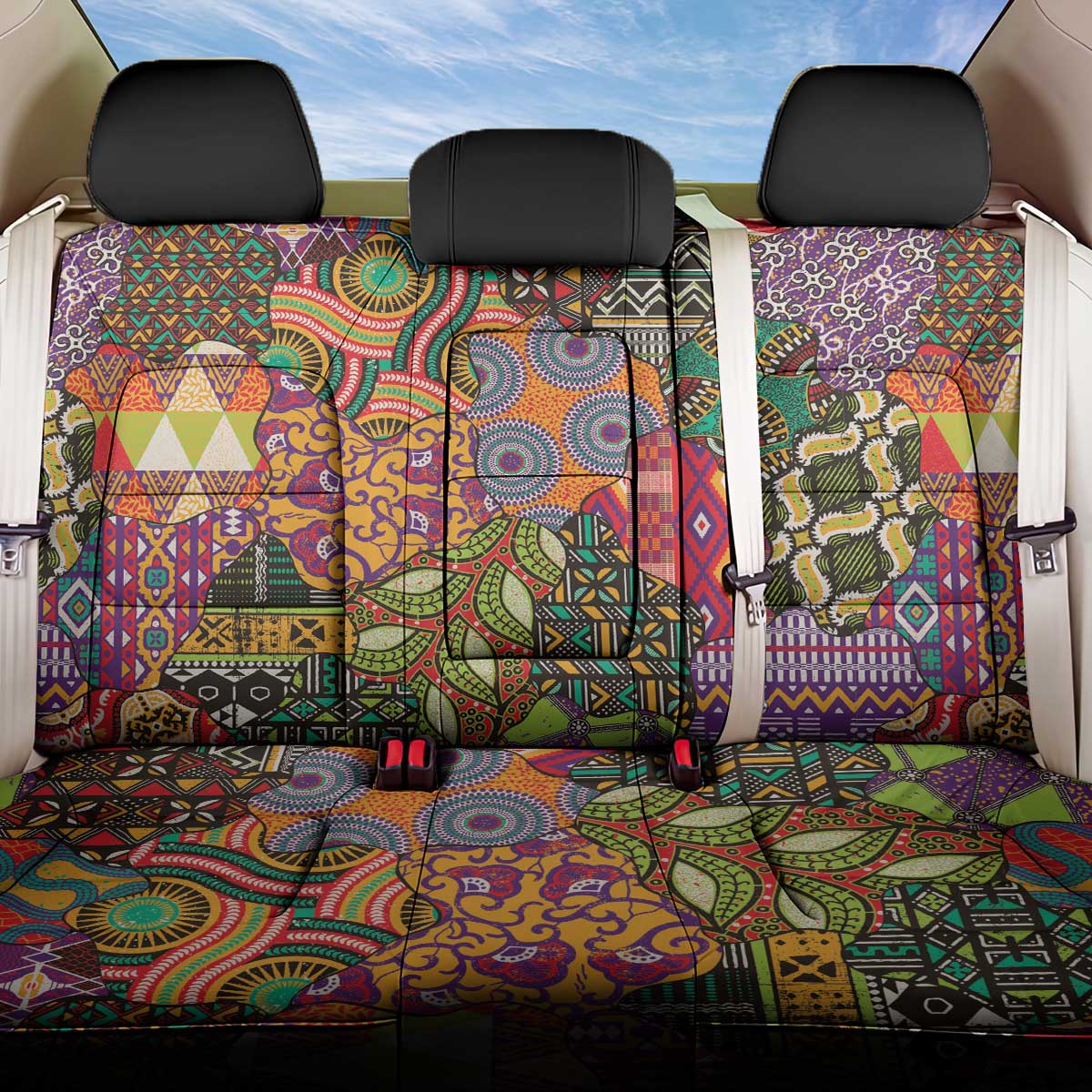 Traditional Ethnic African Vintage Motifs Back Car Seat Cover