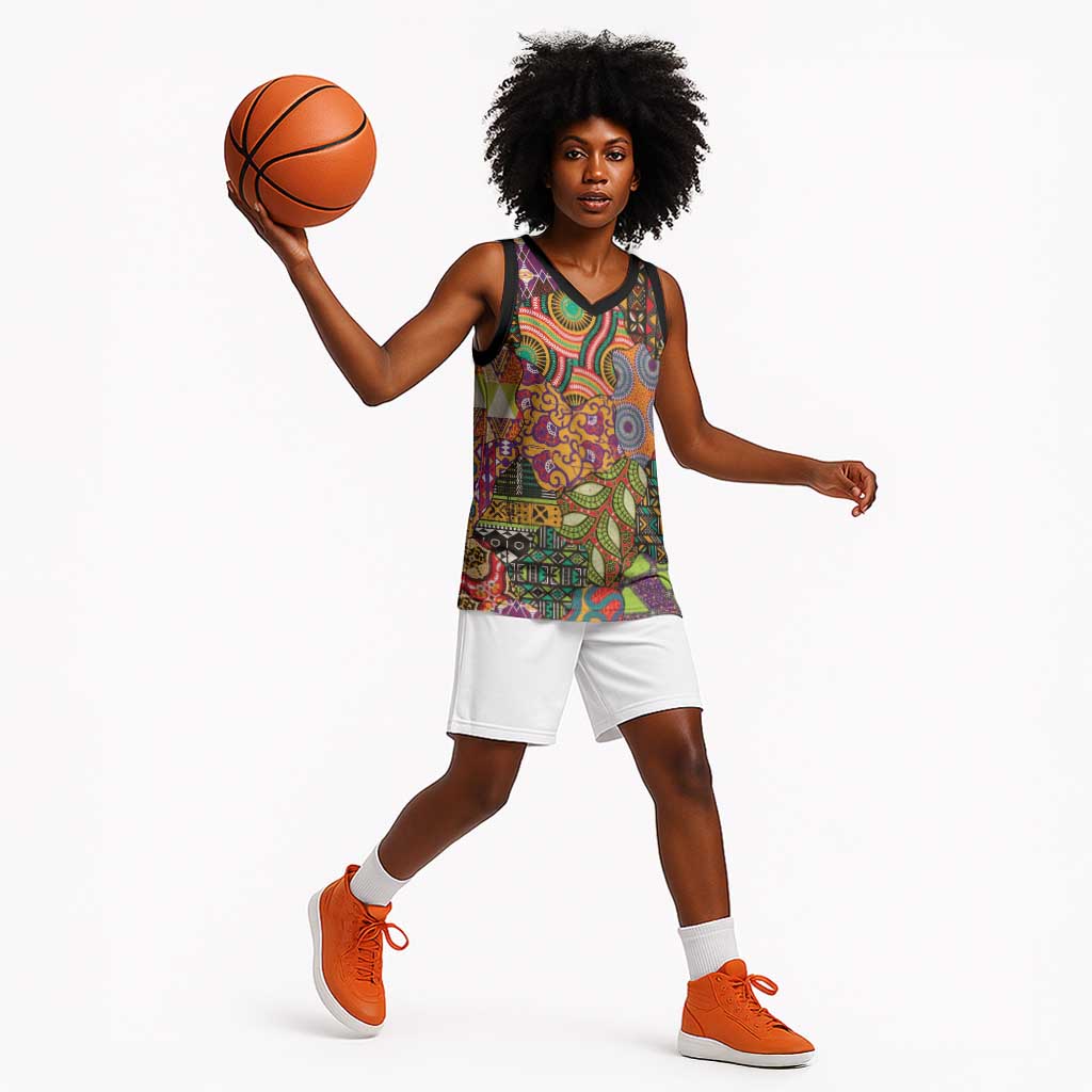 Traditional Ethnic African Vintage Motifs Basketball Jersey LT9