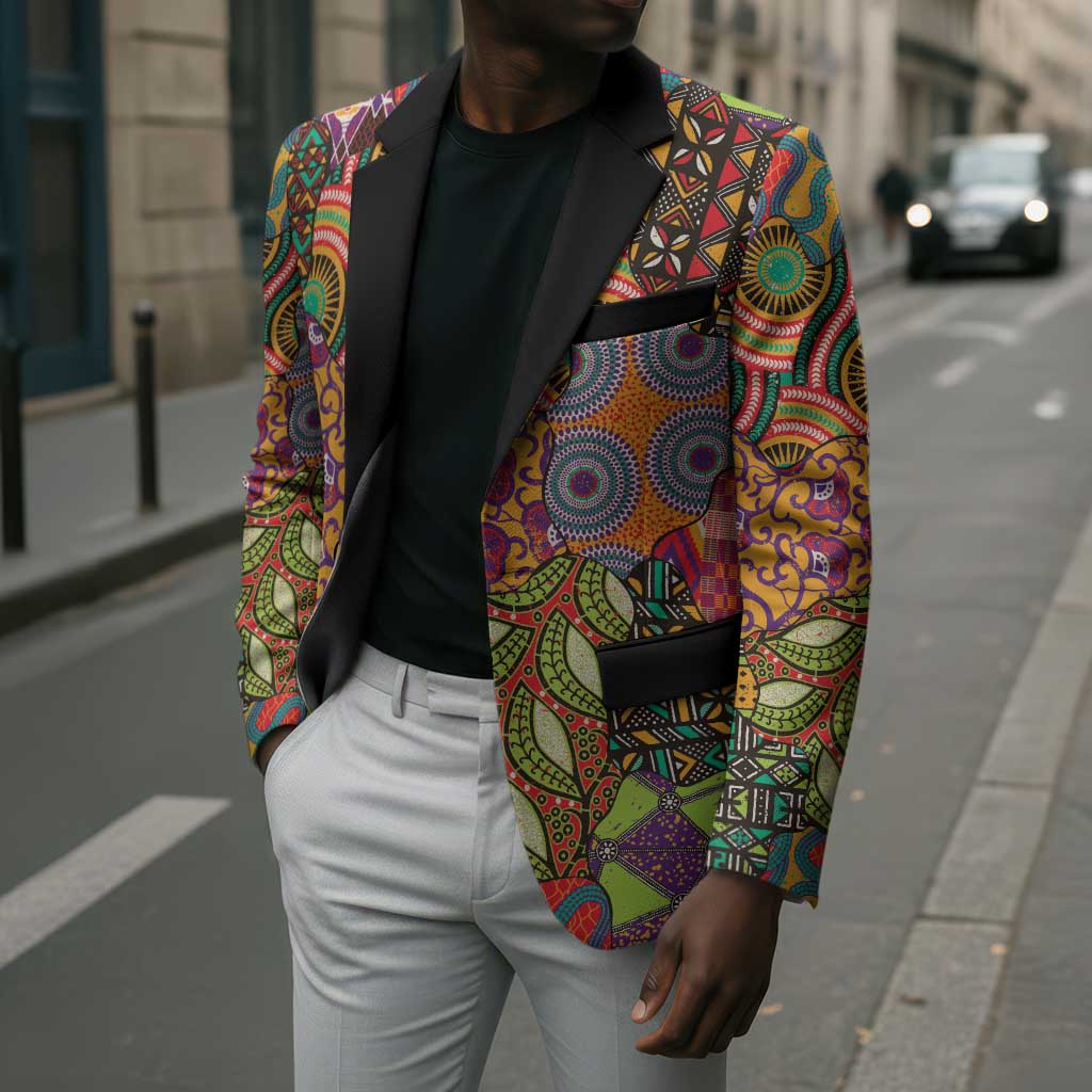 Traditional Ethnic African Vintage Motifs Blazer