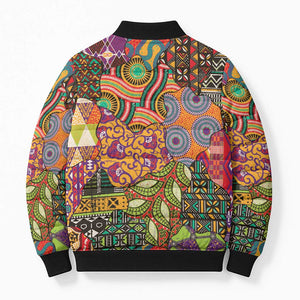 Traditional Ethnic African Vintage Motifs Bomber Puffer Jacket