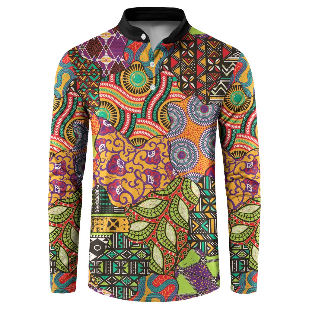 Traditional Ethnic African Vintage Motifs Button Sweatshirt