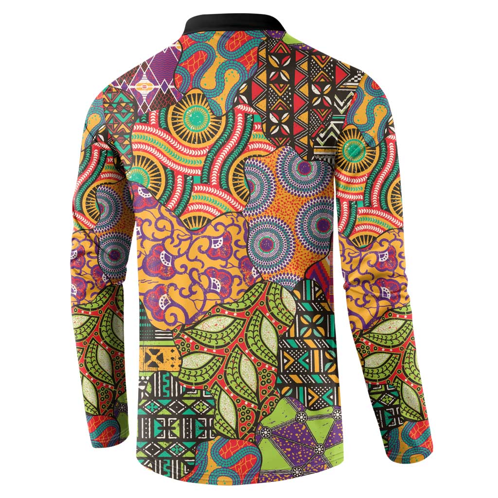 Traditional Ethnic African Vintage Motifs Button Sweatshirt