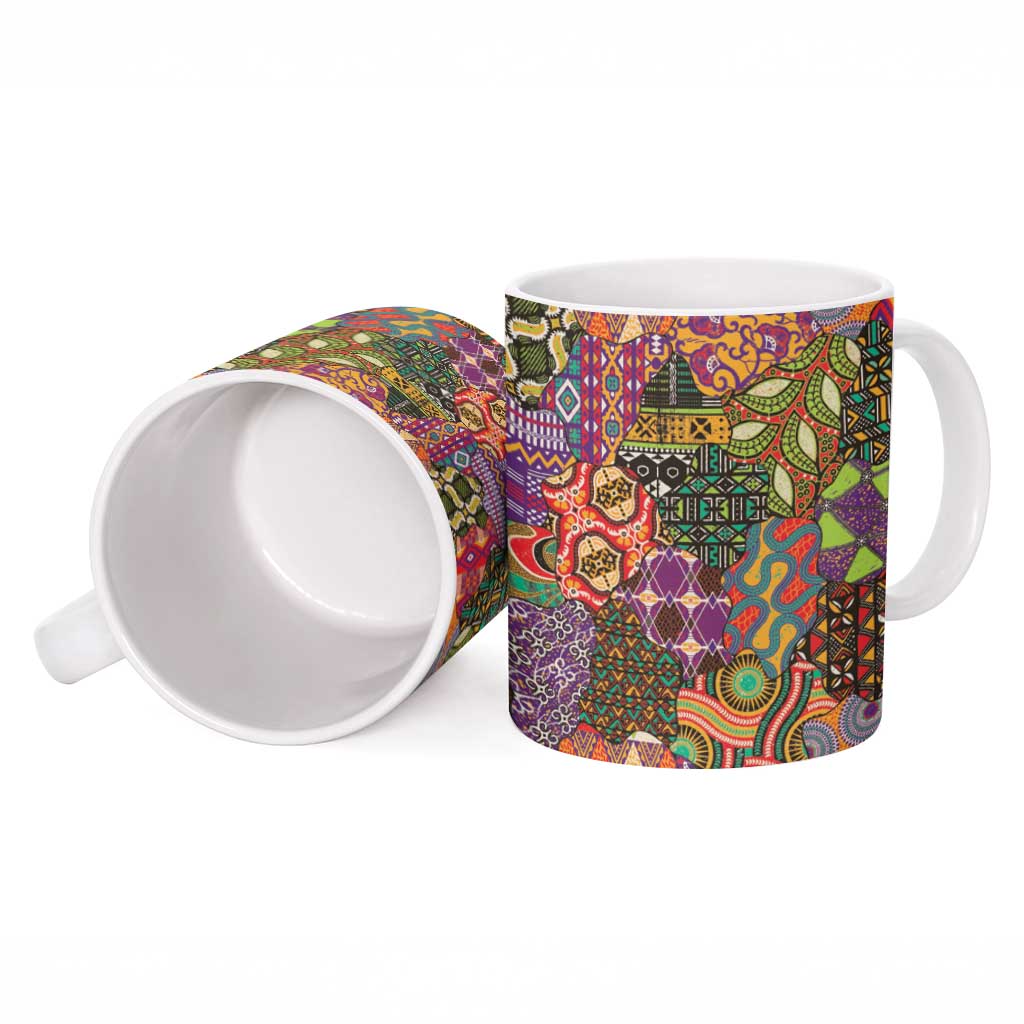Traditional Ethnic African Vintage Motifs Ceramic Mug