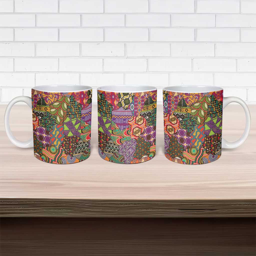 Traditional Ethnic African Vintage Motifs Ceramic Mug
