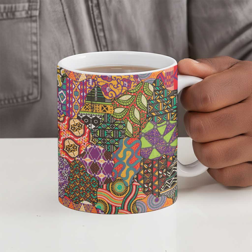 Traditional Ethnic African Vintage Motifs Ceramic Mug