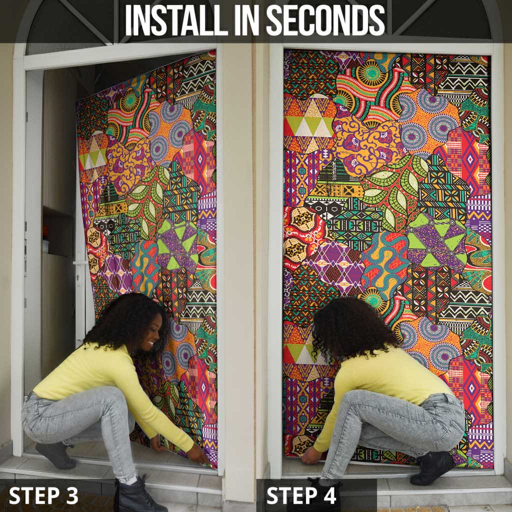 Traditional Ethnic African Vintage Motifs Door Cover