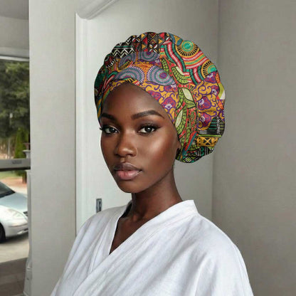 Traditional Ethnic African Vintage Motifs Easy Headwrap