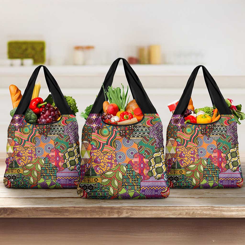 Traditional Ethnic African Vintage Motifs Grocery Bag