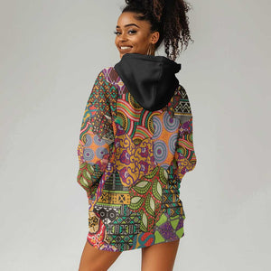 Traditional Ethnic African Vintage Motifs Hoodie Dress