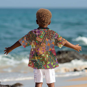 Traditional Ethnic African Vintage Motifs Kid Hawaiian Shirt