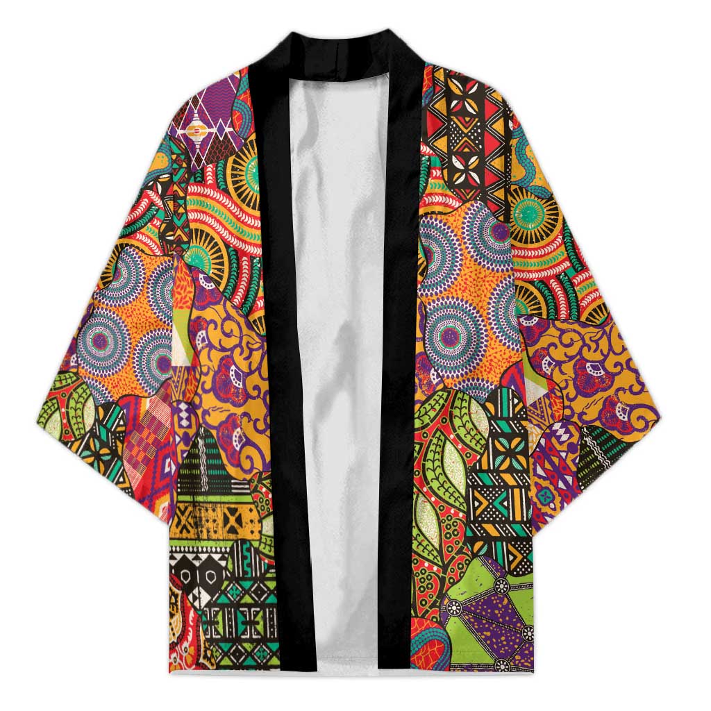 Traditional Ethnic African Vintage Motifs Kimono