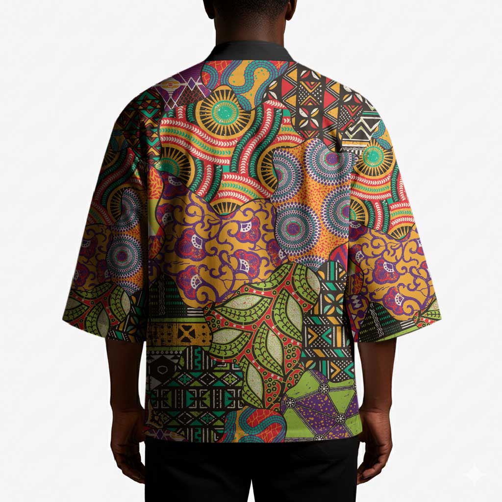 Traditional Ethnic African Vintage Motifs Kimono