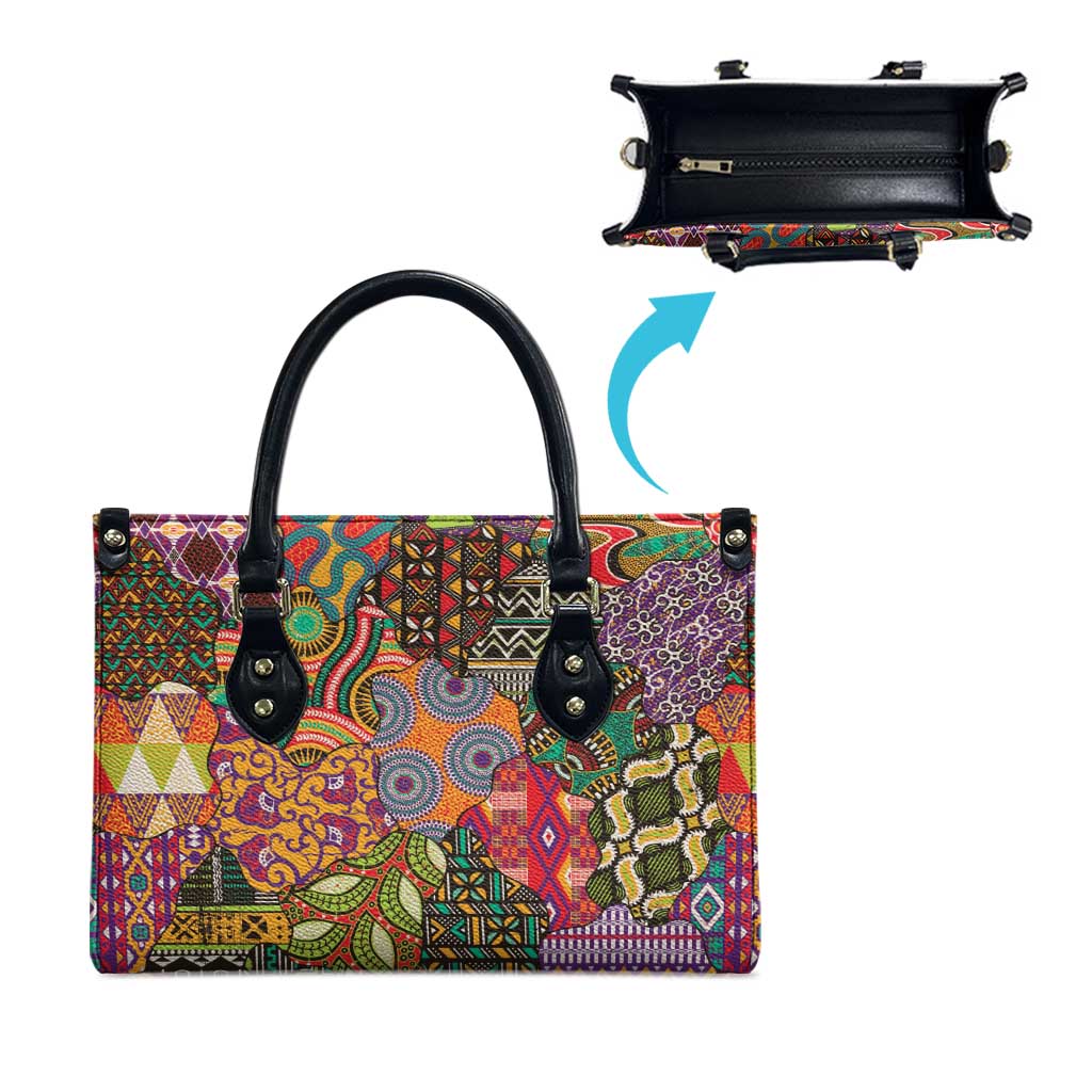 Traditional Ethnic African Vintage Motifs Leather Bag