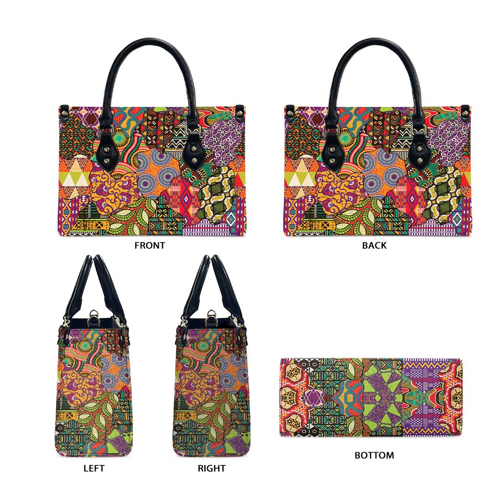 Traditional Ethnic African Vintage Motifs Leather Bag