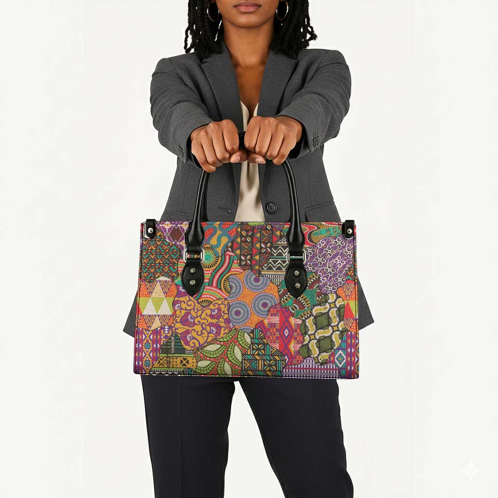 Traditional Ethnic African Vintage Motifs Leather Bag