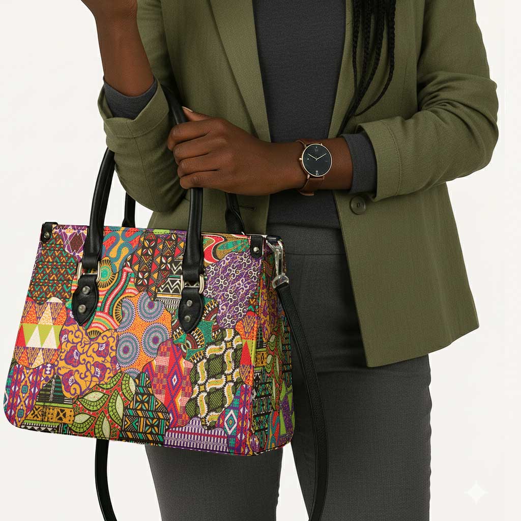Traditional Ethnic African Vintage Motifs Leather Bag