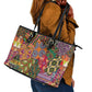 Traditional Ethnic African Vintage Motifs Leather Tote Bag