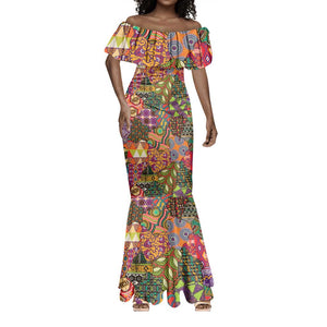 Traditional Ethnic African Vintage Motifs Mermaid Dress