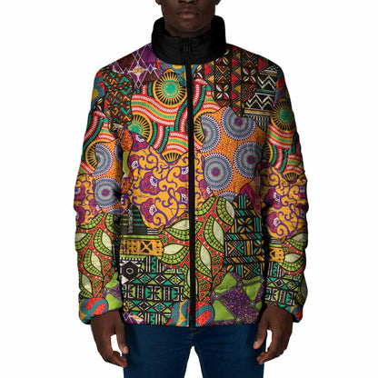 Traditional Ethnic African Vintage Motifs Padded Jacket