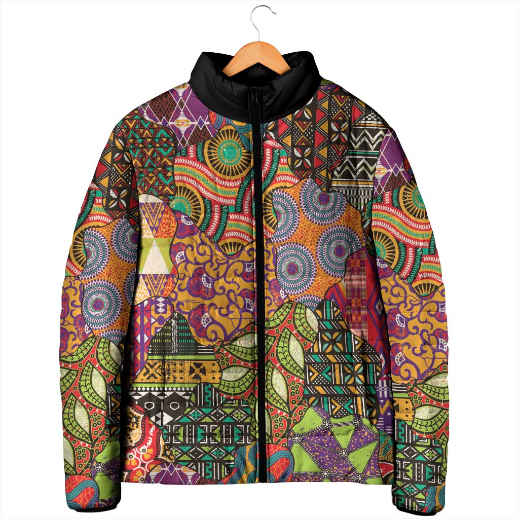 Traditional Ethnic African Vintage Motifs Padded Jacket