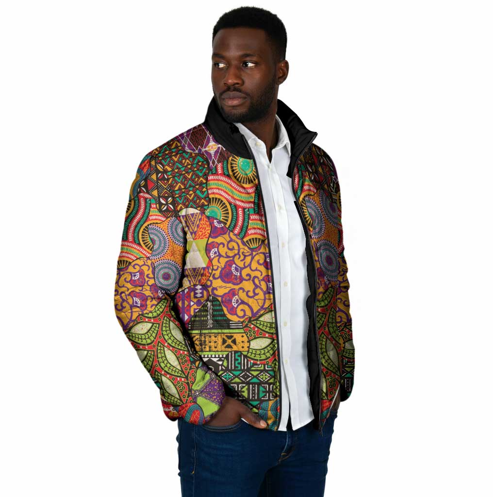 Traditional Ethnic African Vintage Motifs Padded Jacket