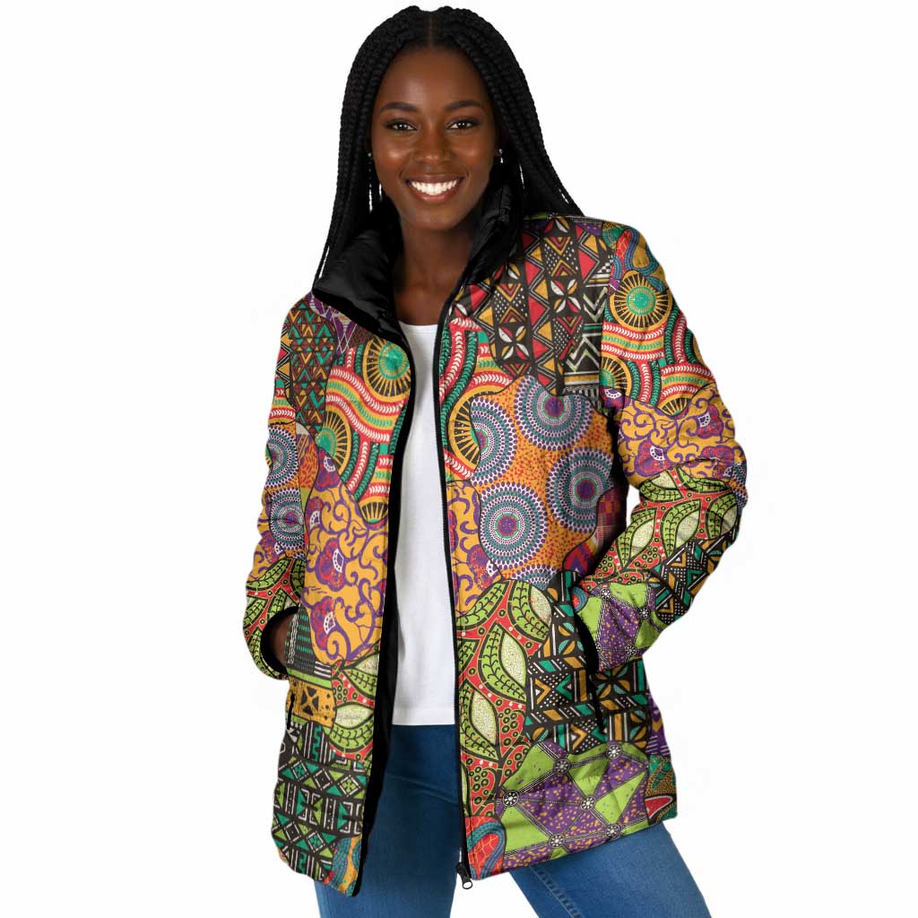 Traditional Ethnic African Vintage Motifs Padded Jacket