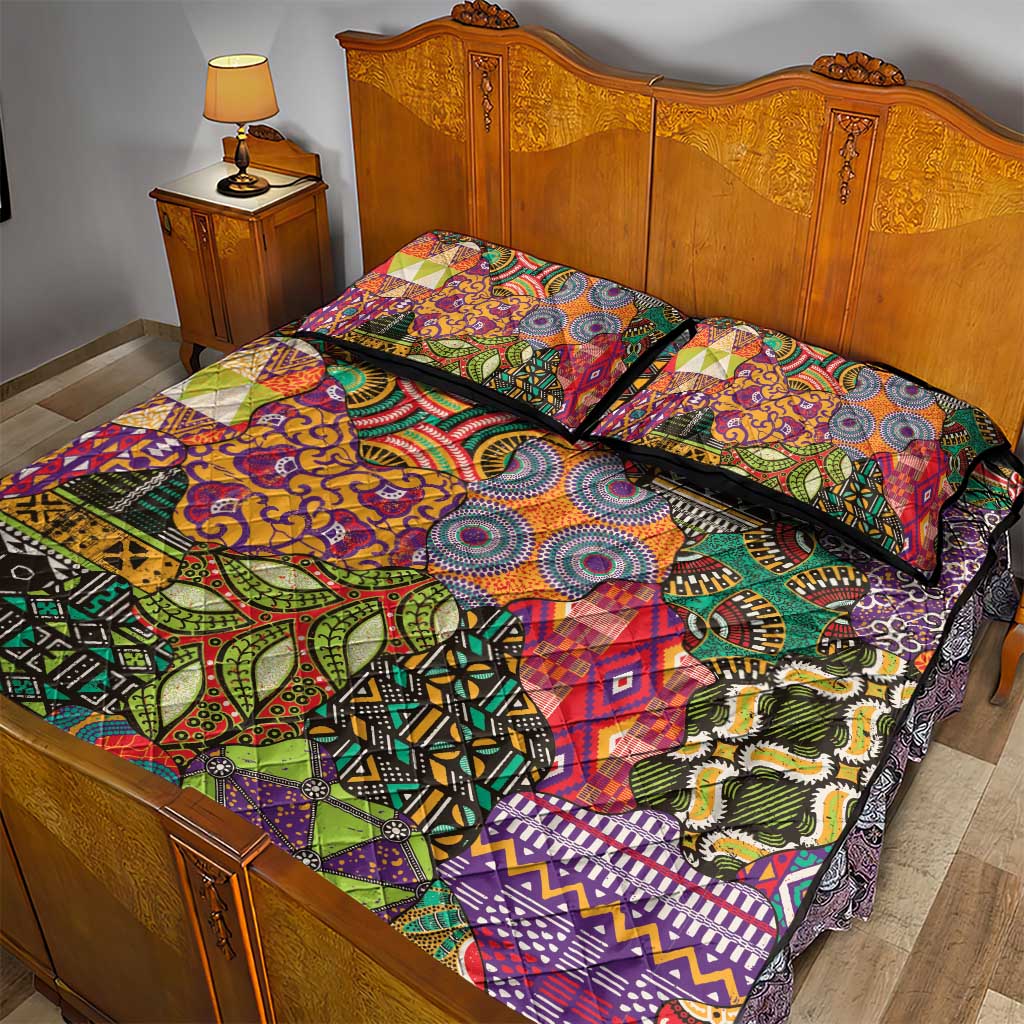 Traditional Ethnic African Vintage Motifs Quilt Bed Set