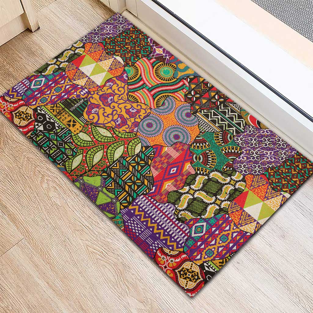 Traditional Ethnic African Vintage Motifs Rubber Doormat