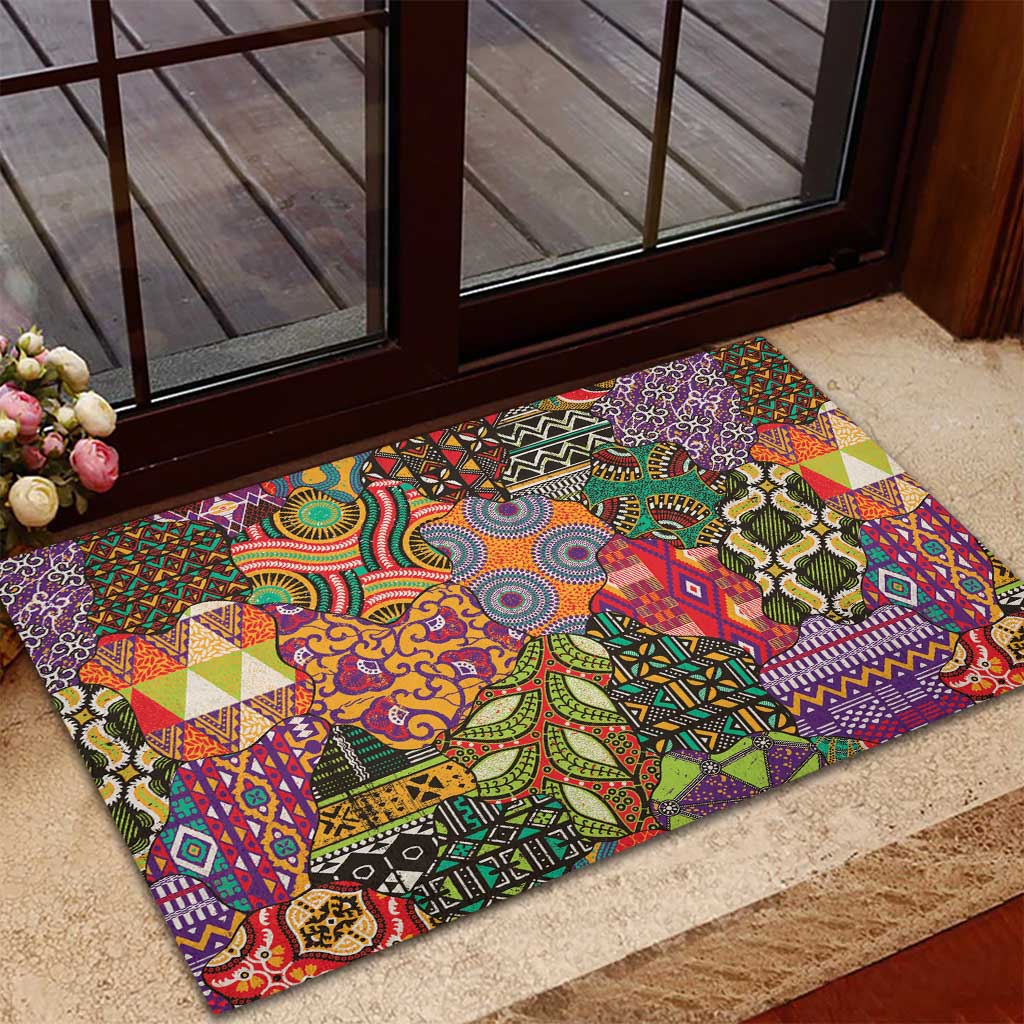 Traditional Ethnic African Vintage Motifs Rubber Doormat