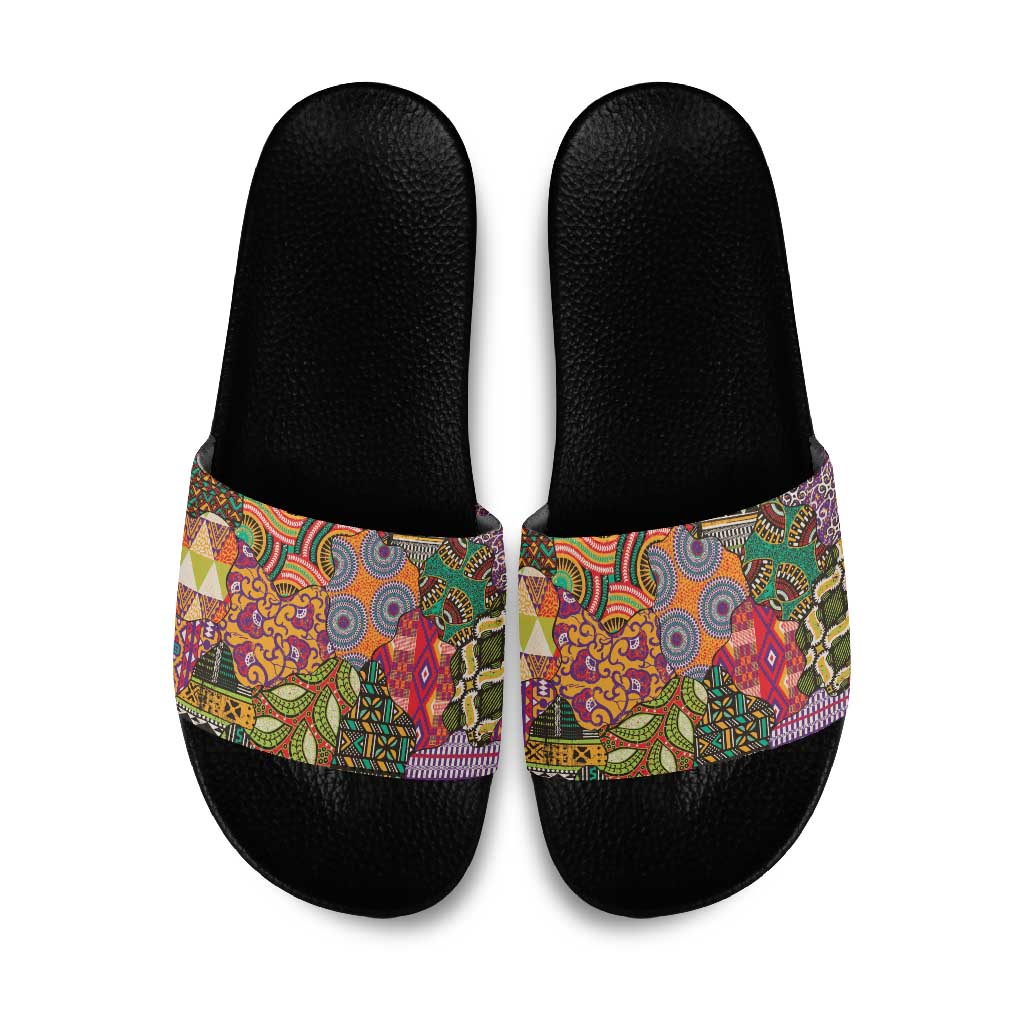 Traditional Ethnic African Vintage Motifs Slide Sandals