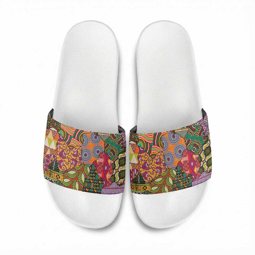 Traditional Ethnic African Vintage Motifs Slide Sandals