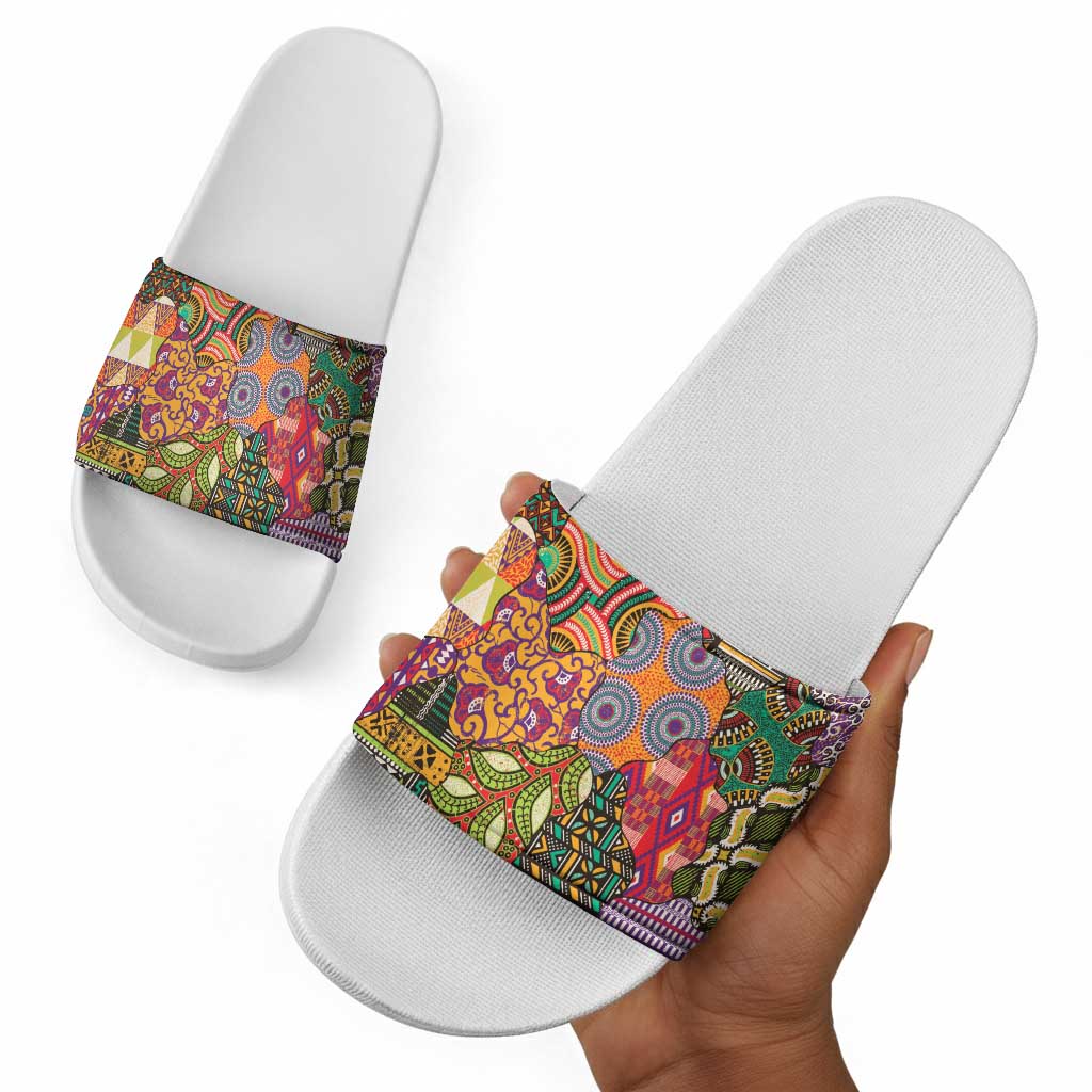 Traditional Ethnic African Vintage Motifs Slide Sandals