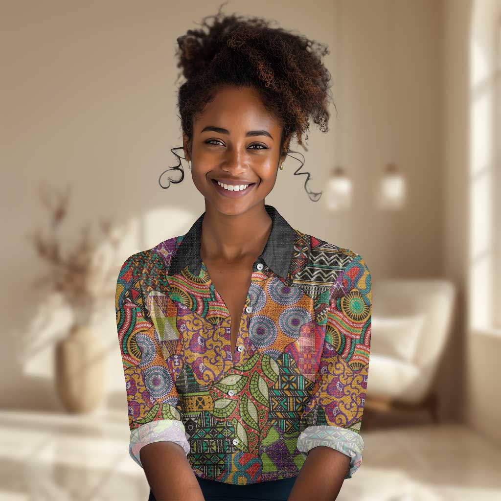 Traditional Ethnic African Vintage Motifs Women Casual Shirt