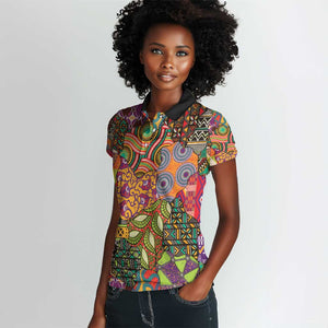 Traditional Ethnic African Vintage Motifs Women Polo Shirt