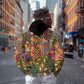 Traditional Ethnic African Vintage Motifs Zip Hoodie