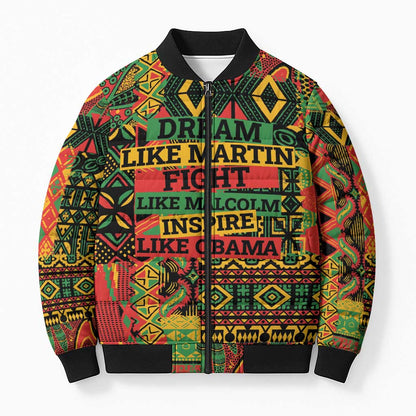 Black History Black Month Dream Like Bomber Puffer Jacket