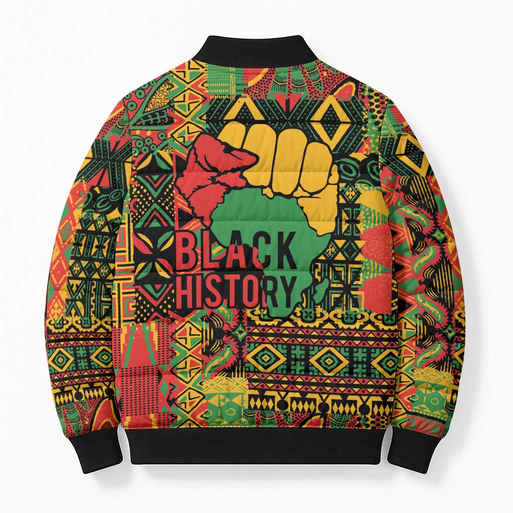 Black History Black Month Dream Like Bomber Puffer Jacket