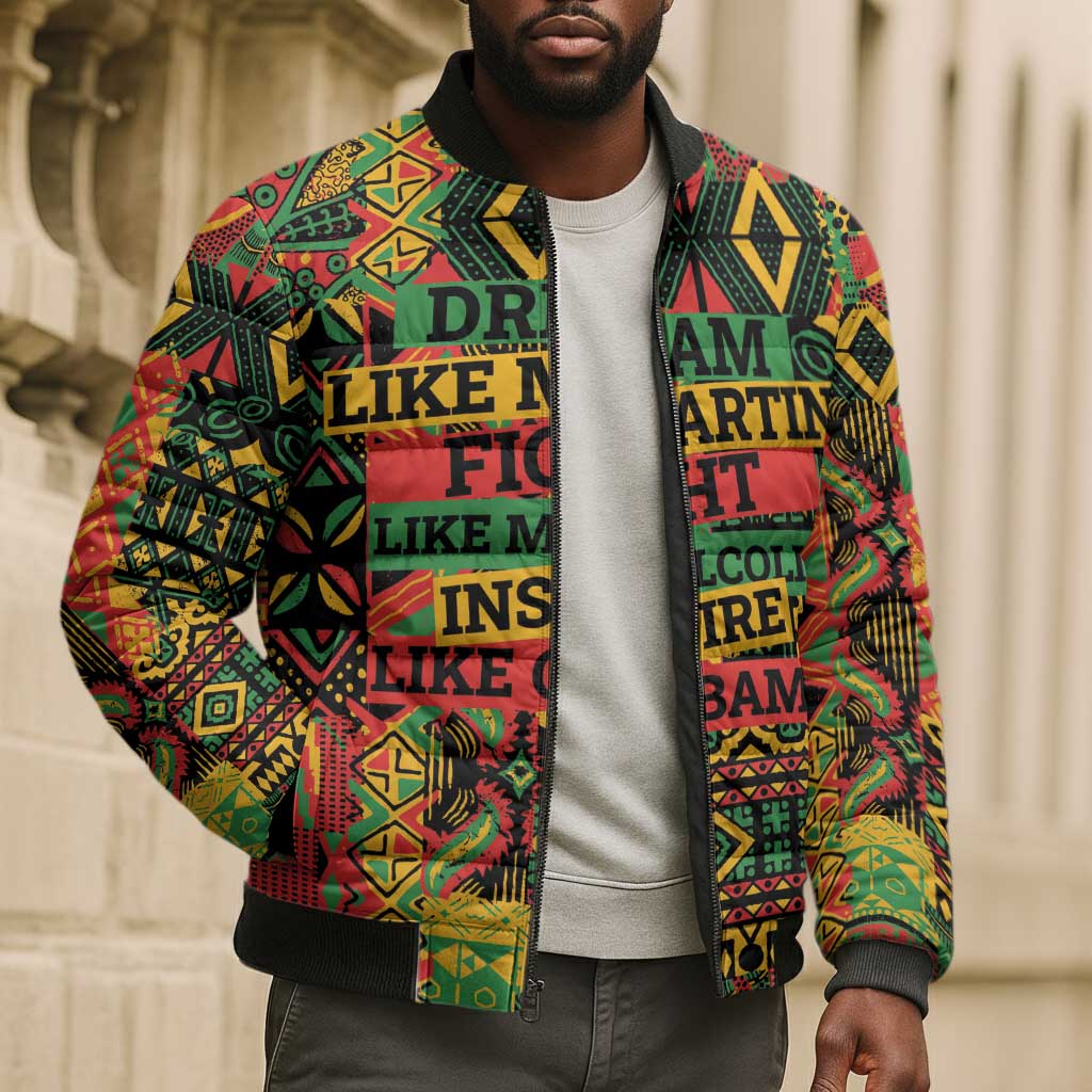 Black History Black Month Dream Like Bomber Puffer Jacket