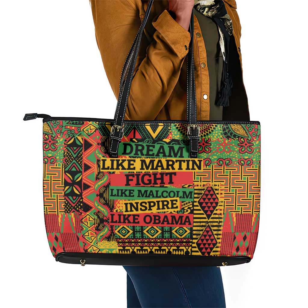 Black History Black Month Dream Like Leather Tote Bag