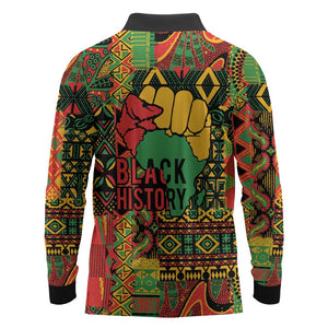 Black History Black Month Dream Like Long Sleeve Polo Shirt