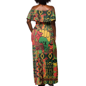 Black History Black Month Dream Like Off Shoulder Maxi Dress