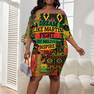 Black History Black Month Dream Like Off Shoulder Short Dress